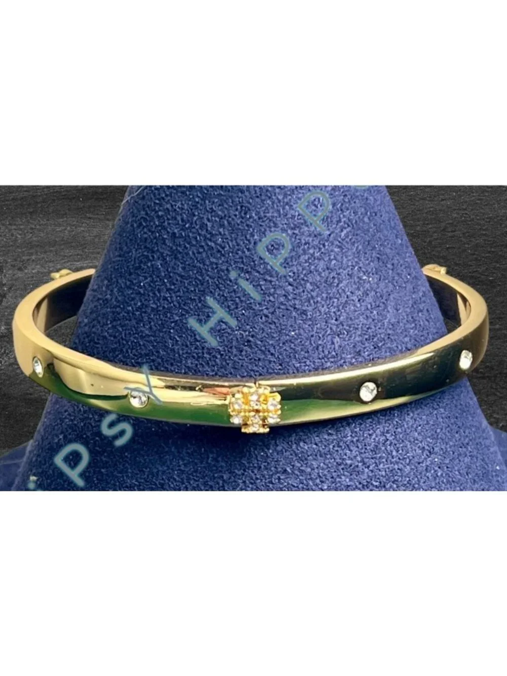 NEW! Beautiful Tory Burch Kira Gold Bangle with Crystal Accents 10168
